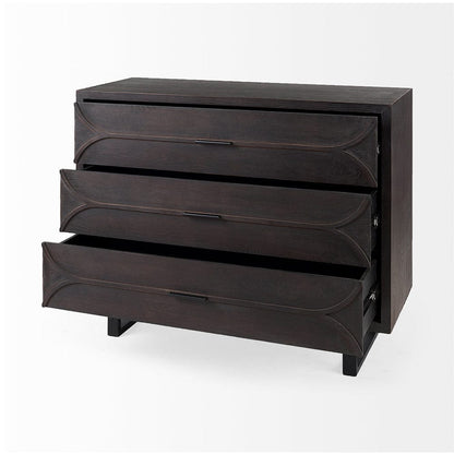 Mercana - Giselle I 40L x 16W Dark Brown Fir Veneer 3 Drawer Accent Cabinet - 69373 view 5