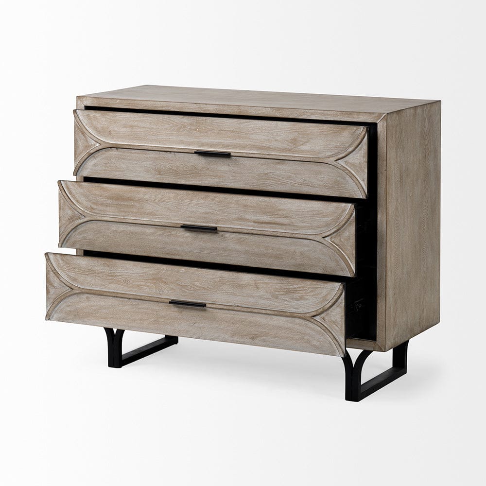 Mercana - Giselle I 40L x 16W Light Brown Fir Veneer 3 Drawer Accent Cabinet - 68532 view 2