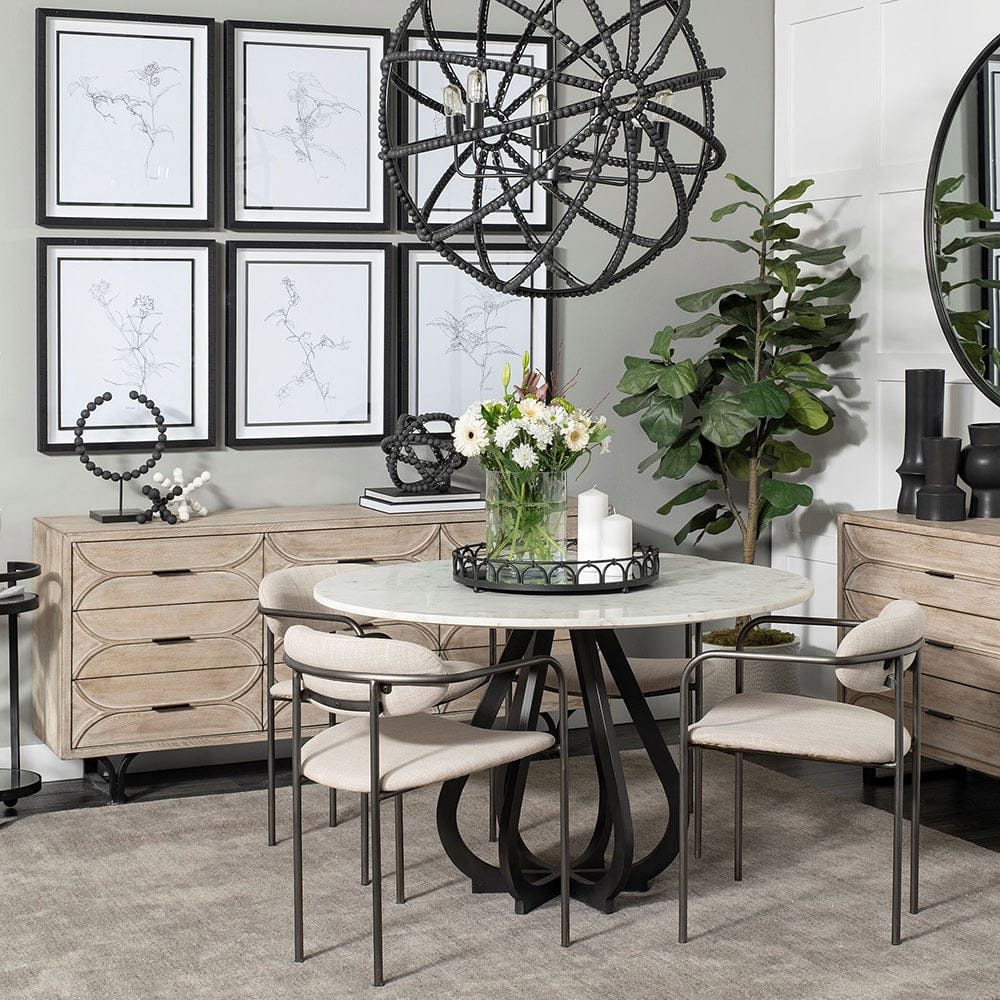 Mercana - Giselle II Brown Fir Veneer W/Black Metal Leg 9 Drawer Sideboard - 68533 view 7