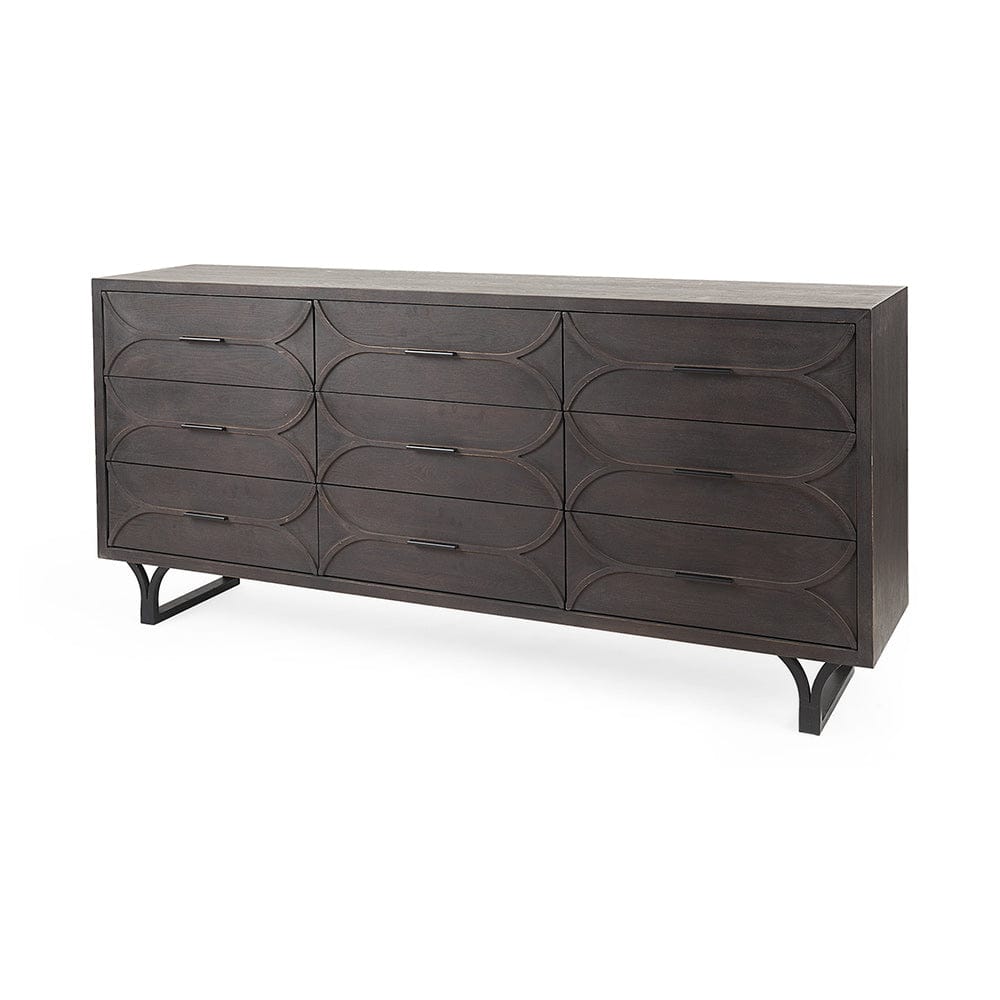 Mercana - Giselle II Dark Brown Fir Veneer 9 Drawer Sideboard - 69374_CLOSEOUT view 1