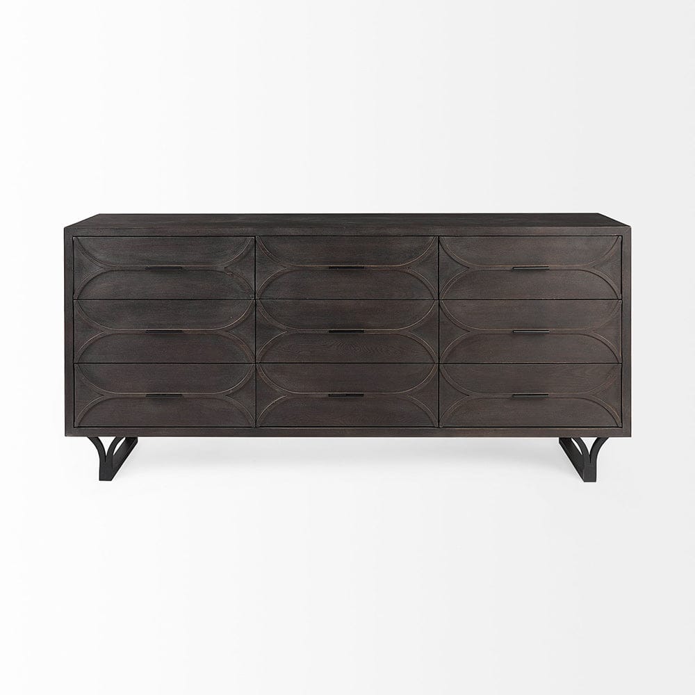Mercana - Giselle II Dark Brown Fir Veneer 9 Drawer Sideboard - 69374_CLOSEOUT view 2