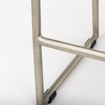 Mercana - Givens 14.0L x 15.8W x 25.8H Brown Wood W/Silver Metal Frame Counterstool - 69554 view 8