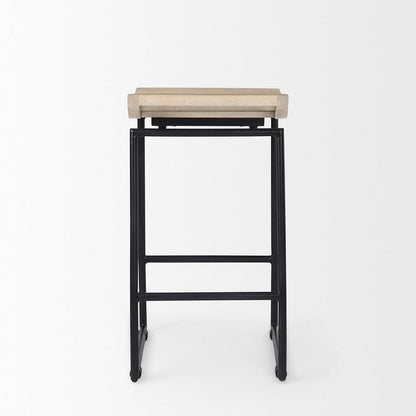 Mercana - Givens 14.0L x 15.8W x 25.8H Natural Wood W/Black Metal Counter Stool - 69556 view 4