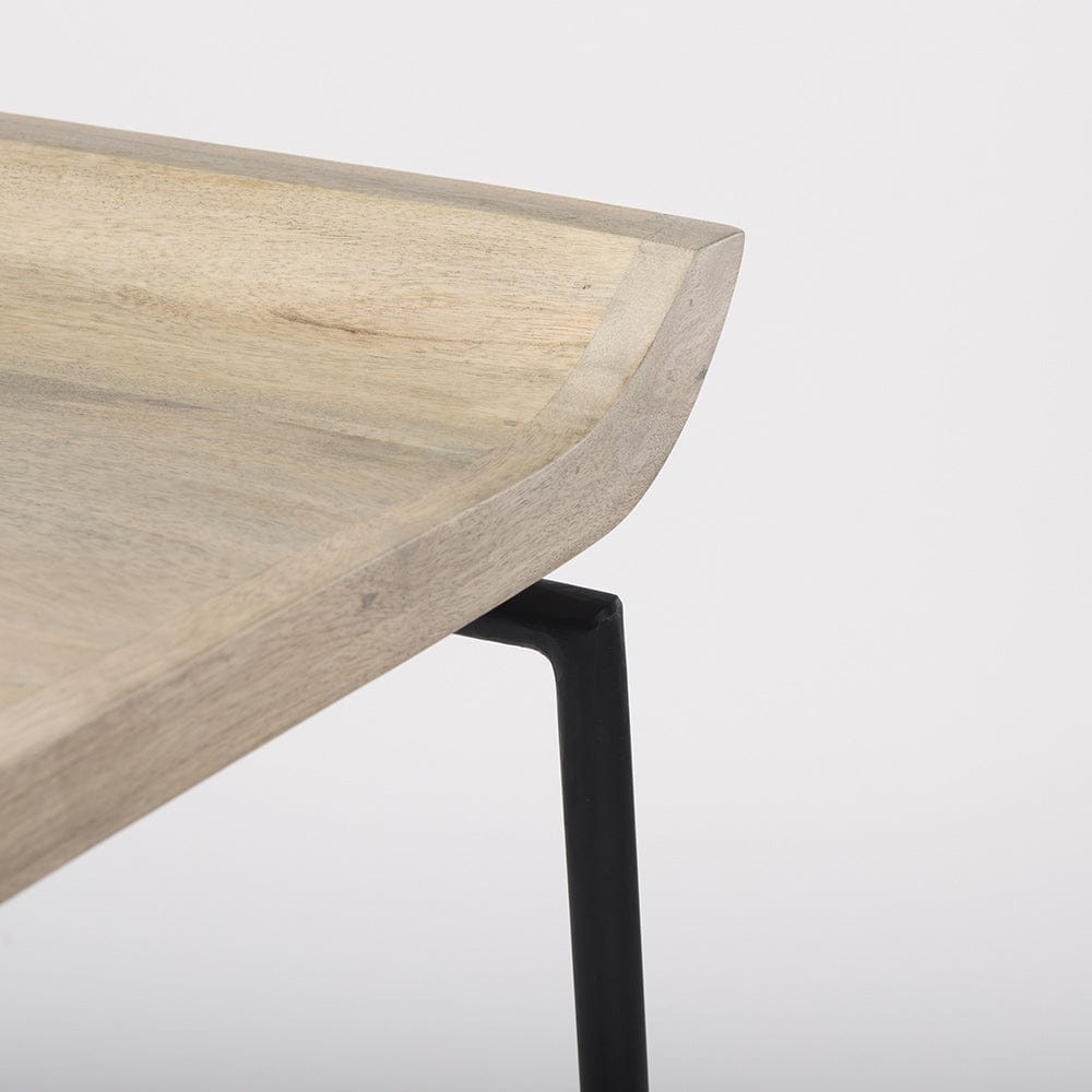 Mercana - Givens 14.0L x 15.8W x 25.8H Natural Wood W/Black Metal Counter Stool - 69556 view 7