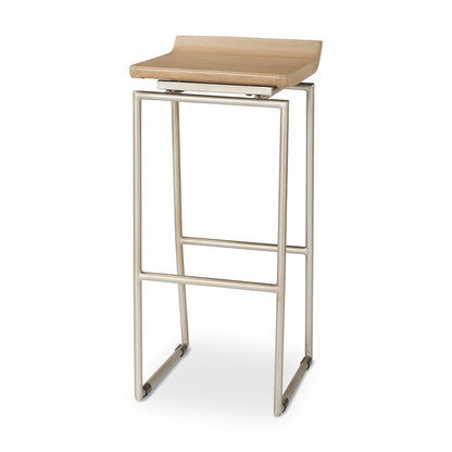 Mercana - Givens 14.0L x 15.8W x 31.8H Brown Wood W/Silver Metal Frame Barstool - 69555 view 1