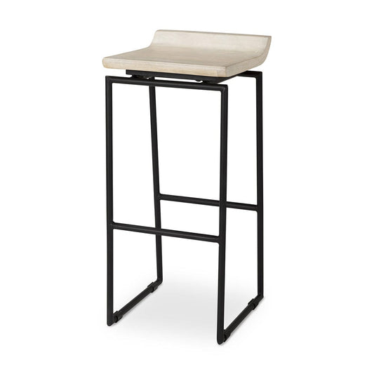 Mercana - Givens 14.0L x 15.8W x 31.8H Natural Wood W/Black Metal Frame Bar Stool - 69557 view 1
