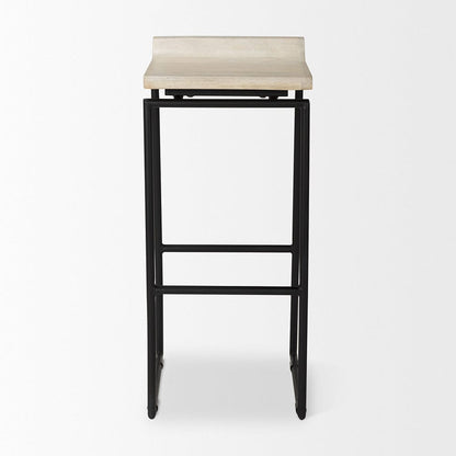 Mercana - Givens 14.0L x 15.8W x 31.8H Natural Wood W/Black Metal Frame Bar Stool - 69557 view 2