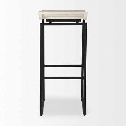 Mercana - Givens 14.0L x 15.8W x 31.8H Natural Wood W/Black Metal Frame Bar Stool - 69557 view 4