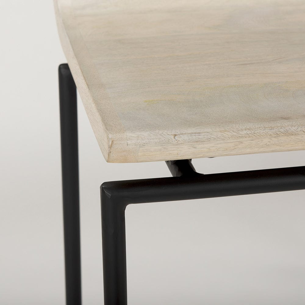 Mercana - Givens 14.0L x 15.8W x 31.8H Natural Wood W/Black Metal Frame Bar Stool - 69557 view 6