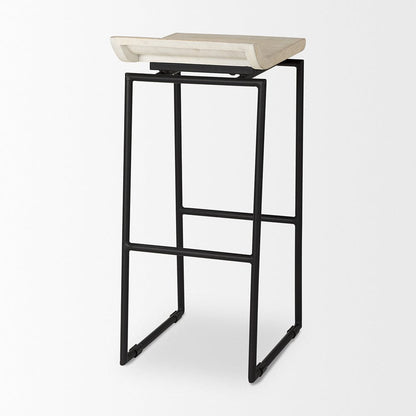 Mercana - Givens 14.0L x 15.8W x 31.8H Natural Wood W/Black Metal Frame Bar Stool - 69557 view 11