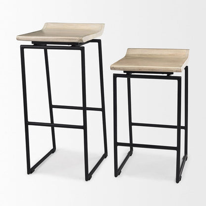 Mercana - Givens 14.0L x 15.8W x 31.8H Natural Wood W/Black Metal Frame Bar Stool - 69557 view 12