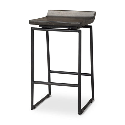 Mercana - Givens IV 24.25" Seat Height Black Wood Seat Black Frame Stool - 67992 view 1