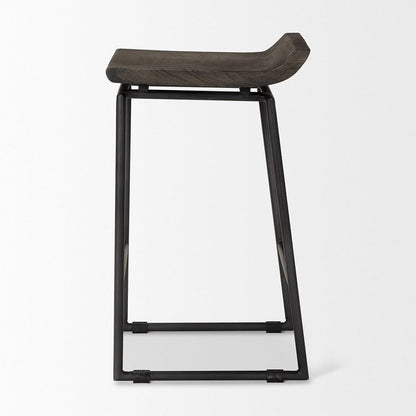 Mercana - Givens IV 24.25" Seat Height Black Wood Seat Black Frame Stool - 67992 view 3