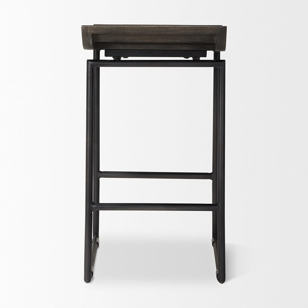 Mercana - Givens IV 24.25" Seat Height Black Wood Seat Black Frame Stool - 67992 view 5