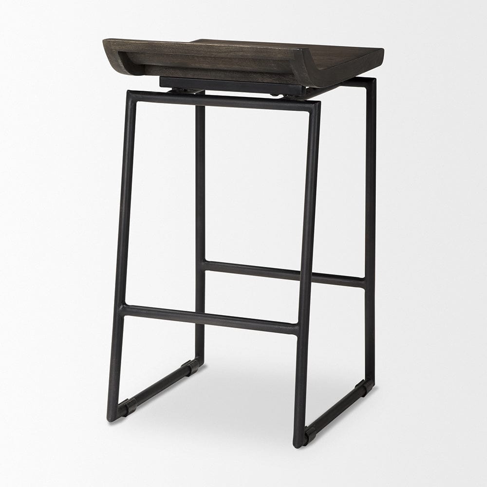 Mercana - Givens IV 24.25" Seat Height Black Wood Seat Black Frame Stool - 67992 view 6