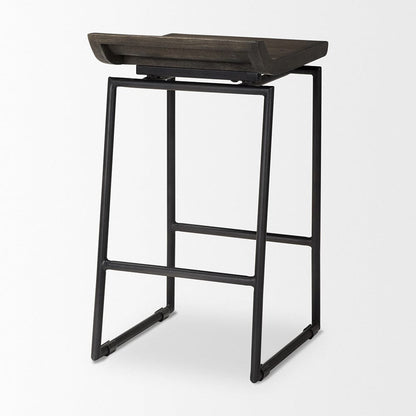 Mercana - Givens IV 24.25" Seat Height Black Wood Seat Black Frame Stool - 67992 view 6