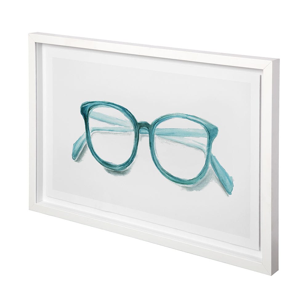 Mercana - Glasses Aqua by Mercana Studio a Framed Art Print Matted under Glass - 12453 view 1