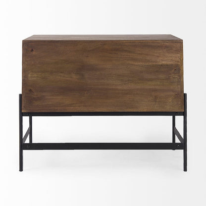 Mercana - Glenn 38L x 16W x 30H Dark Brown Wood w/ Black Iron Frame, 2 Door Accent Cabinet - 69194 view 4