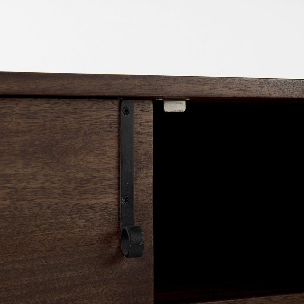 Mercana - Glenn 38L x 16W x 30H Dark Brown Wood w/ Black Iron Frame, 2 Door Accent Cabinet - 69194 view 7
