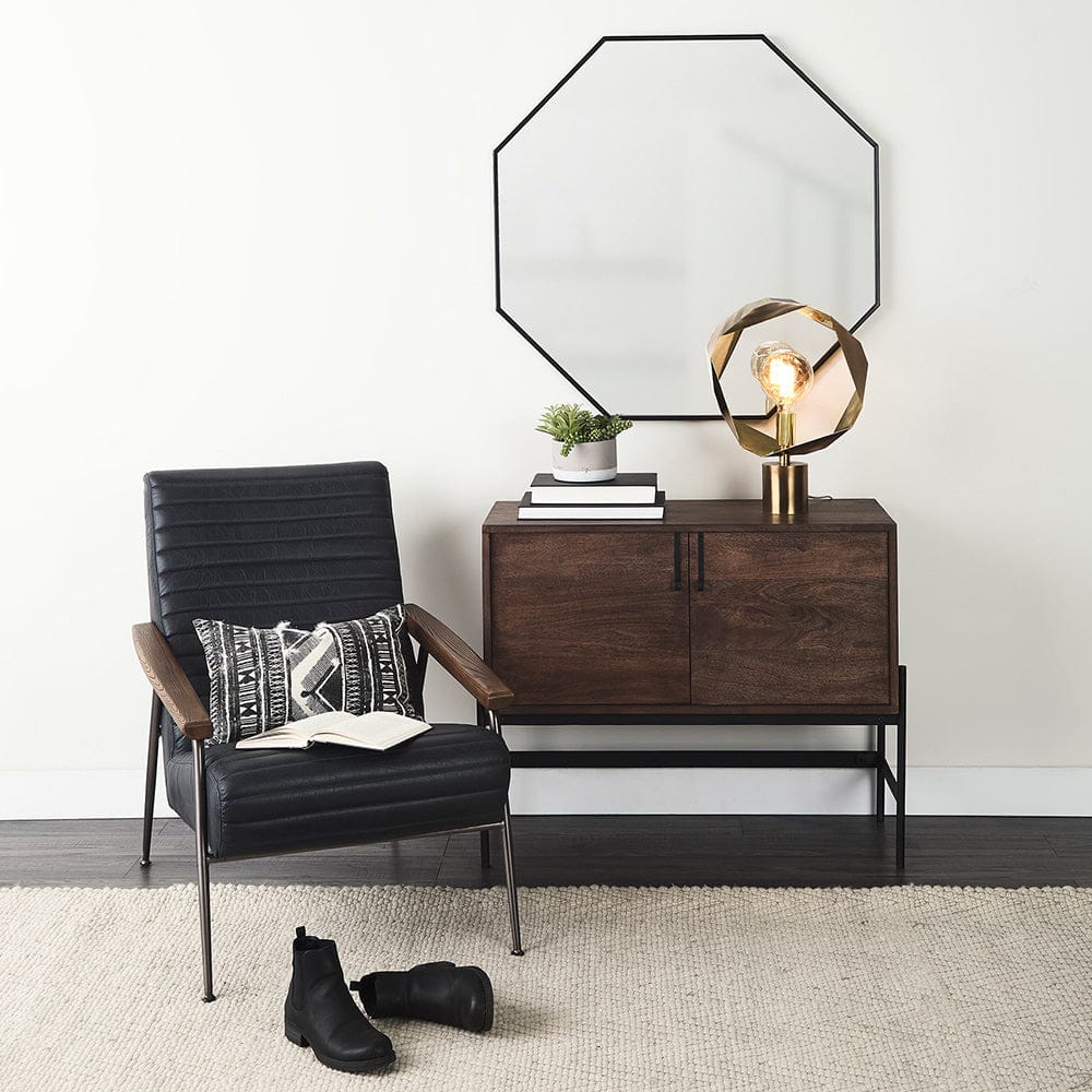 Mercana - Glenn 38L x 16W x 30H Dark Brown Wood w/ Black Iron Frame, 2 Door Accent Cabinet - 69194 view 10