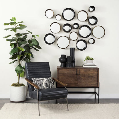 Mercana - Glenn 38L x 16W x 30H Dark Brown Wood w/ Black Iron Frame, 2 Door Accent Cabinet - 69194 view 11