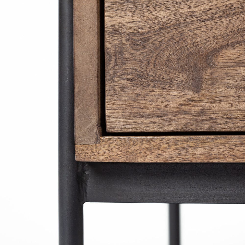 Mercana - Glenn I 20L x 21W x 24H Dark Brown Wood w/ Black Iron Frame Square End/Side Table - 69015 view 11