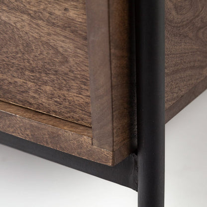 Mercana - Glenn I 20L x 21W x 24H Dark Brown Wood w/ Black Iron Frame Square End/Side Table - 69015 view 12