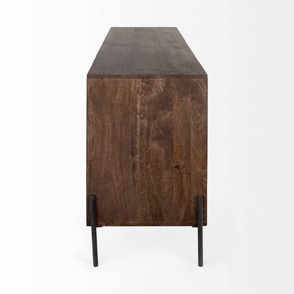 Mercana - Glenn VI 71.5x18 Dark Brown Wood Frame w/ Black Iron Accent, 6 Drawer, 2 Door Cabinet Sideboard - 69020 view 6