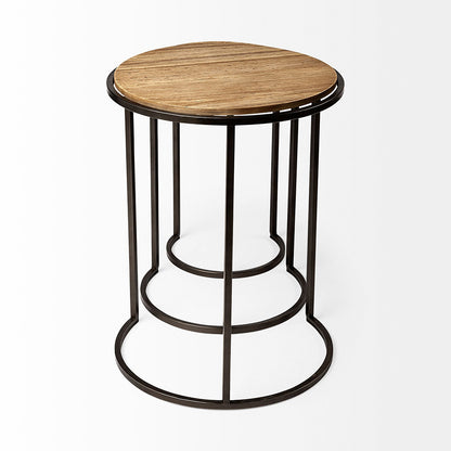 Mercana - Glover 20L x 20W Brown Wood Round Top W/Metal Nesting Accent Tables (Set of 3) - 68814 view 5