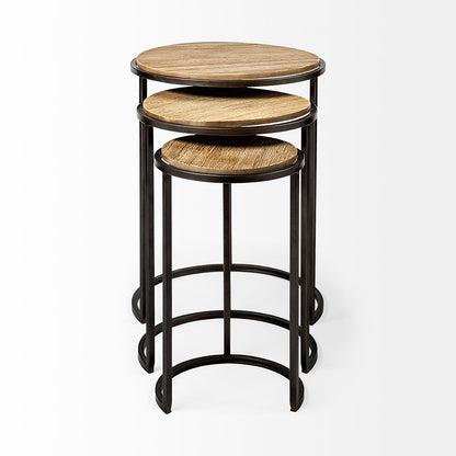 Mercana - Glover 20L x 20W Brown Wood Round Top W/Metal Nesting Accent Tables (Set of 3) - 68814 view 7