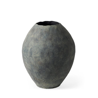 Mercana - Gobi 20L x 23H Small Gray Ceramic Oval Vase - 69406 view 1