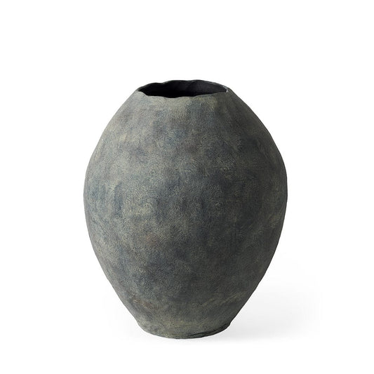 Mercana - Gobi 20L x 23H Small Gray Ceramic Oval Vase - 69406 view 1