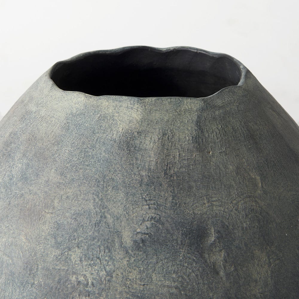 Mercana - Gobi 20L x 23H Small Gray Ceramic Oval Vase - 69406 view 4