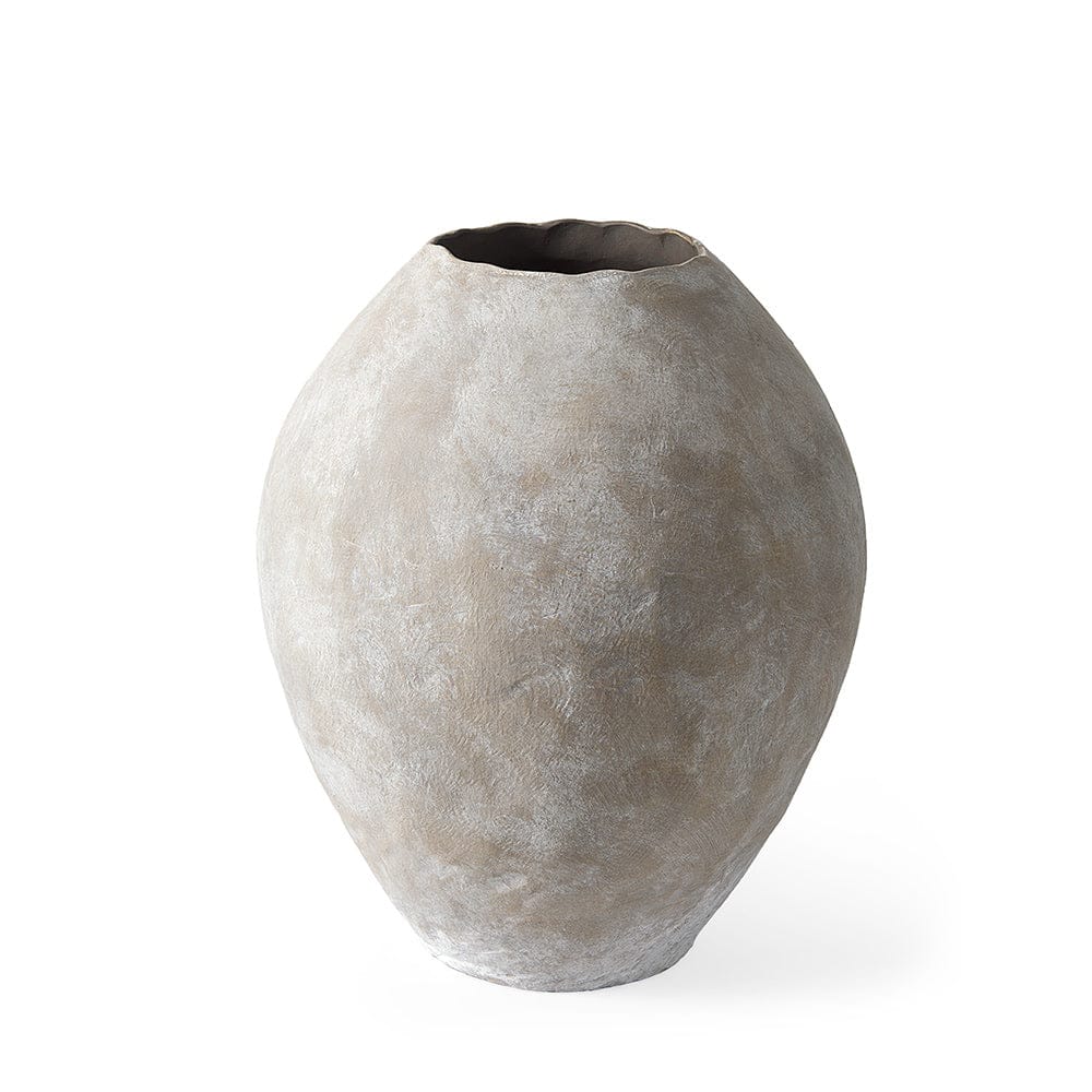 Mercana - Gobi 20L x 23H Small Tan Ceramic Oval Vase - 69404 view 1