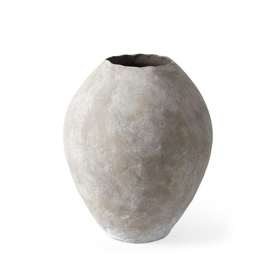 Mercana - Gobi 20L x 23H Small Tan Ceramic Oval Vase - 69404 view 1