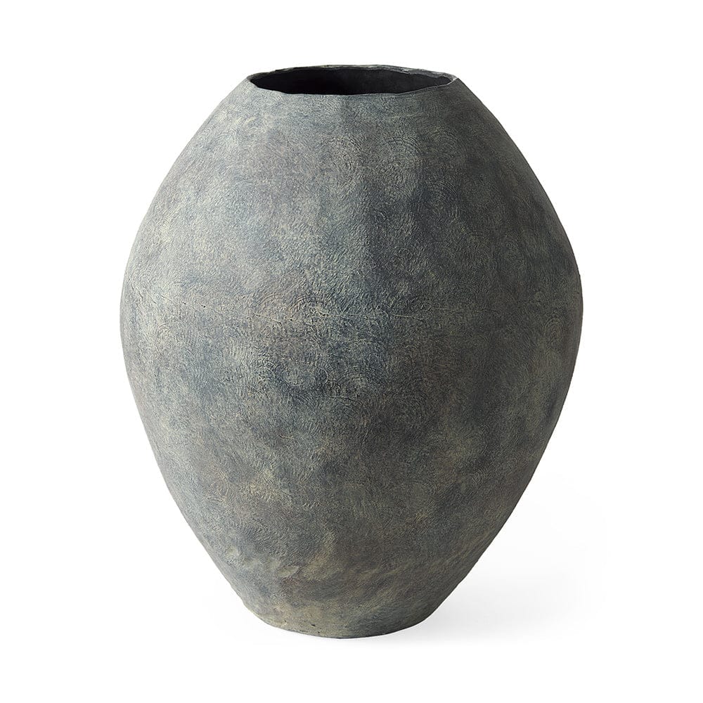 Mercana - Gobi 23L x 28H Large Gray Ceramic Oval Vase - 69407 view 1