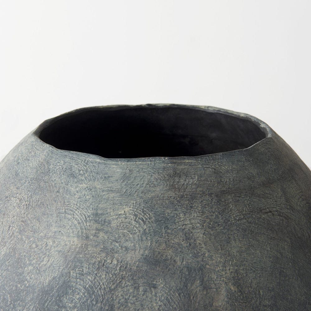 Mercana - Gobi 23L x 28H Large Gray Ceramic Oval Vase - 69407 view 2