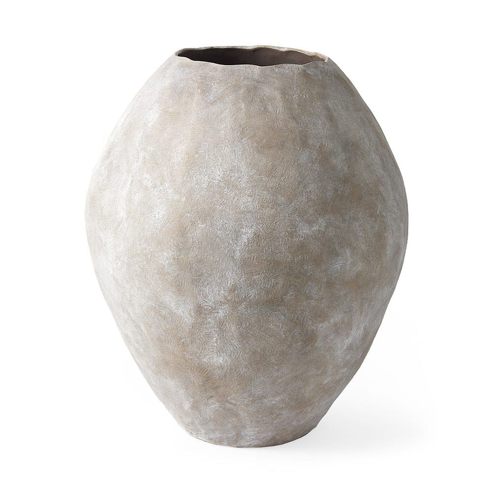 Mercana - Gobi 23L x 28H Large Tan Ceramic Oval Vase - 69405 view 1