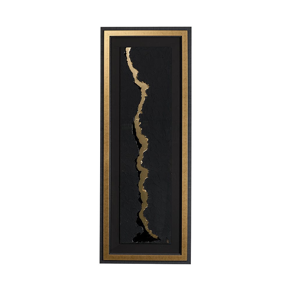 Mercana - Gold River by Barbara Fleming a Hand Embelished Textured Framed Art Print Matted under Glass - 12980 view 1