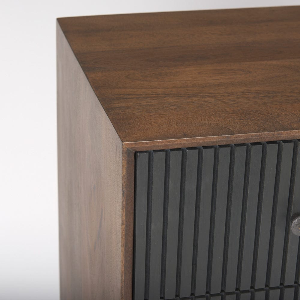 Mercana - Grace 35.5L x 18.0W x 31.0H Medium Brown Wood W/Black Metal Frame 3 Drawer Accent Cabinet - 69755 view 7