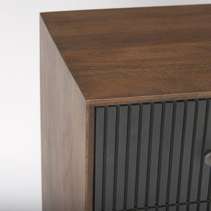 Mercana - Grace 35.5L x 18.0W x 31.0H Medium Brown Wood W/Black Metal Frame 3 Drawer Accent Cabinet - 69755 view 7
