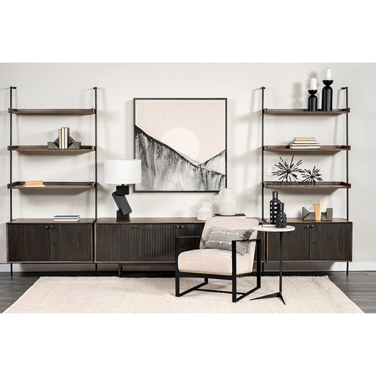 Mercana - Grace 37.5L x 20W x 82H Two-Toned Brown Wood Three Shelf Shelving Unit - 68847-AB view 2