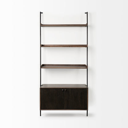 Mercana - Grace 37.5L x 20W x 82H Two-Toned Brown Wood Three Shelf Shelving Unit - 68847-AB view 3