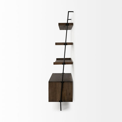Mercana - Grace 37.5L x 20W x 82H Two-Toned Brown Wood Three Shelf Shelving Unit - 68847-AB view 4