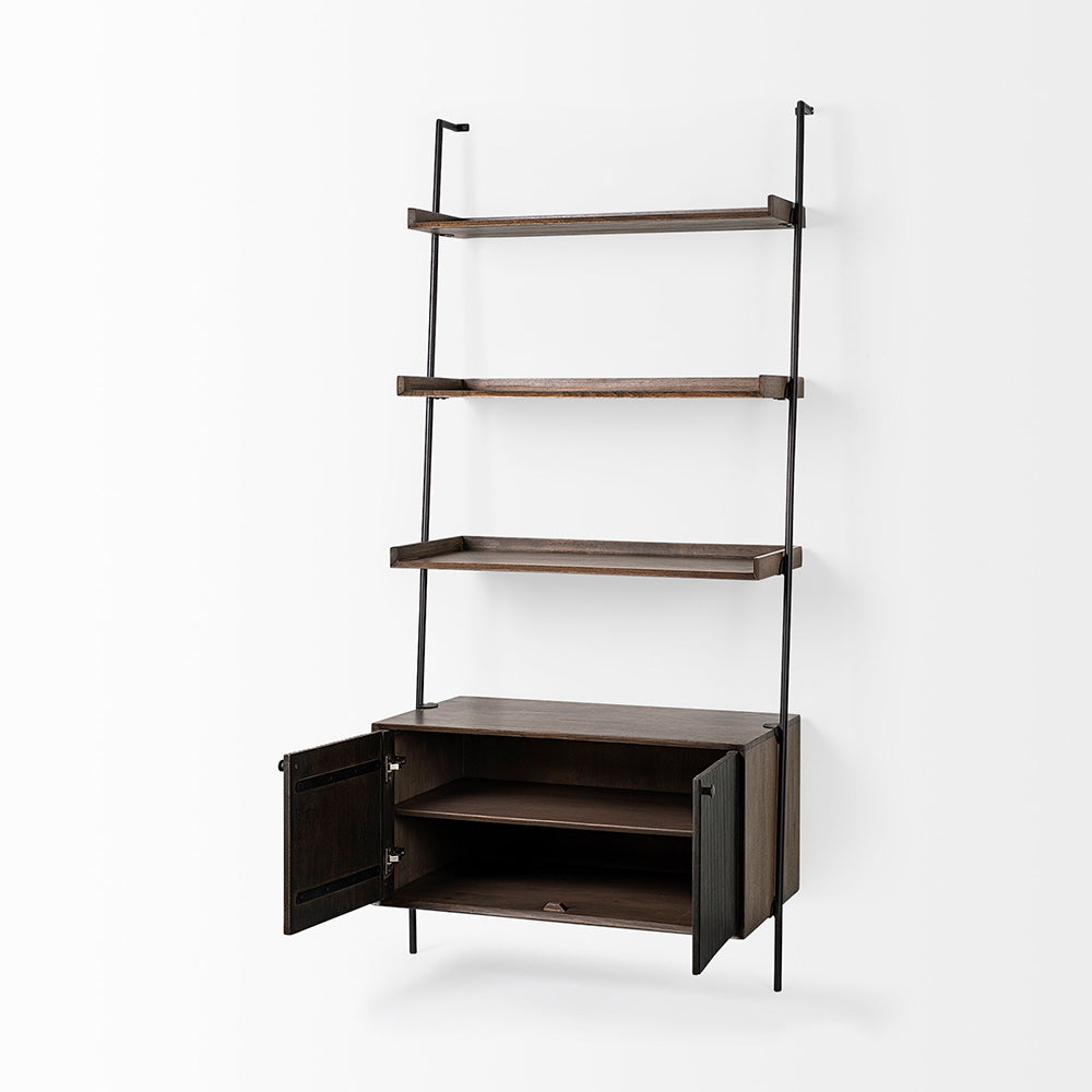 Mercana - Grace 37.5L x 20W x 82H Two-Toned Brown Wood Three Shelf Shelving Unit - 68847-AB view 5