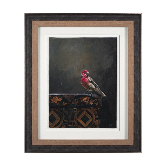 Mercana - Graceful Poise I House Finch by Mercana Studio a Hand Embellished Framed Art Print Matted under Gl - 14482 view 1