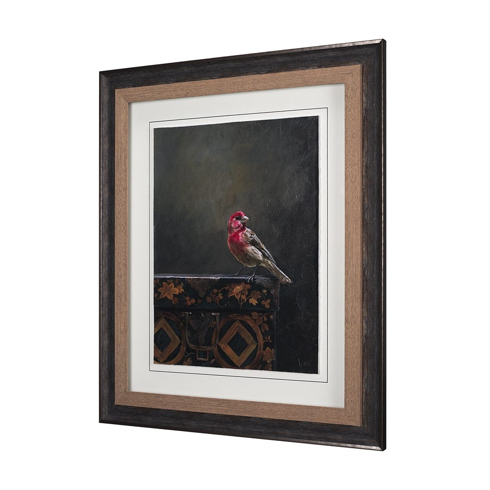 Mercana - Graceful Poise I House Finch by Mercana Studio a Hand Embellished Framed Art Print Matted under Gl - 14482 view 2