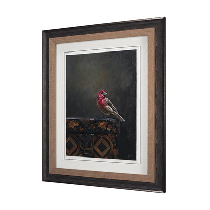 Mercana - Graceful Poise I House Finch by Mercana Studio a Hand Embellished Framed Art Print Matted under Gl - 14482 view 2