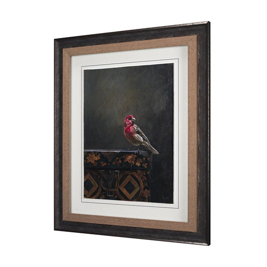 Mercana - Graceful Poise I House Finch by Mercana Studio a Hand Embellished Framed Art Print Matted under Gl - 14482 view 2