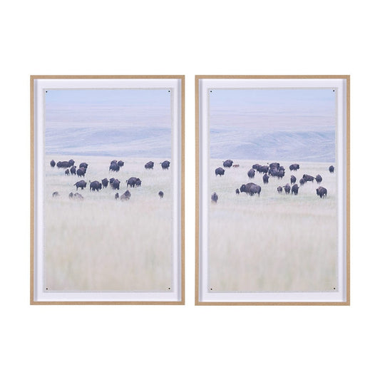 Mercana - Grazing Herd by Chad Mackay a Framed Art Print Matted under Glass (Set of 2) - 15683 view 1